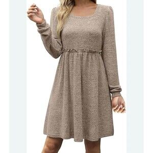 XIEERDUO Casual Long Sleeve Dress Size L Dark Khaki New with Tags